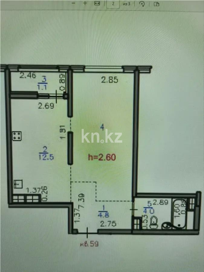 Продажа 1-комнатной квартиры, 40 м² в Алматы - фото 2