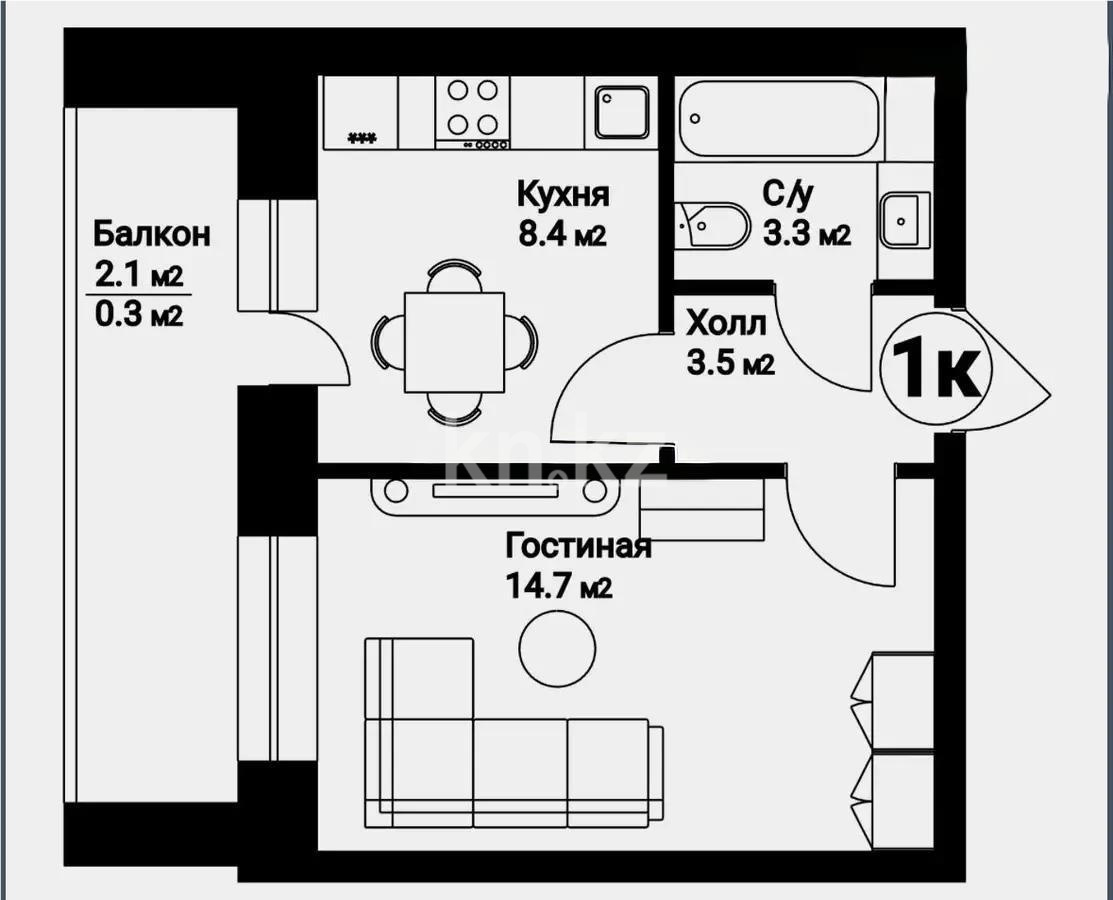 Продажа 1-комнатной квартиры, 31.2 м², ул. Молдагалиева, дом  1 стр в Астане