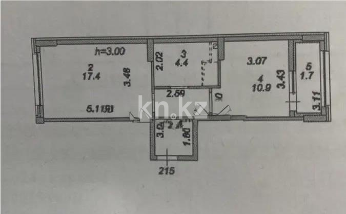 Продажа 1-комнатной квартиры, 40.9 м² в Астане