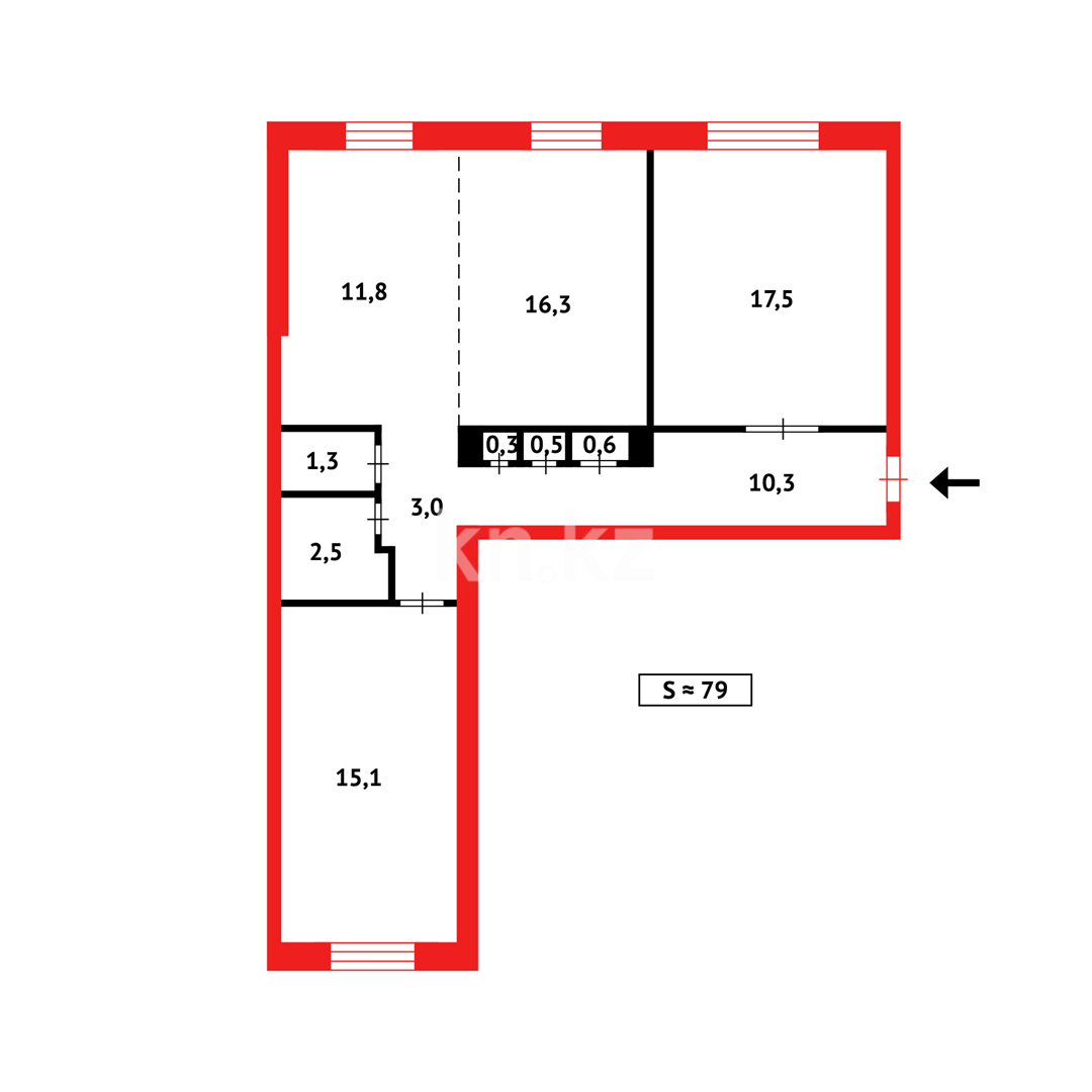Продажа 3-комнатной квартиры, 79 м² в Темиртау - фото 17