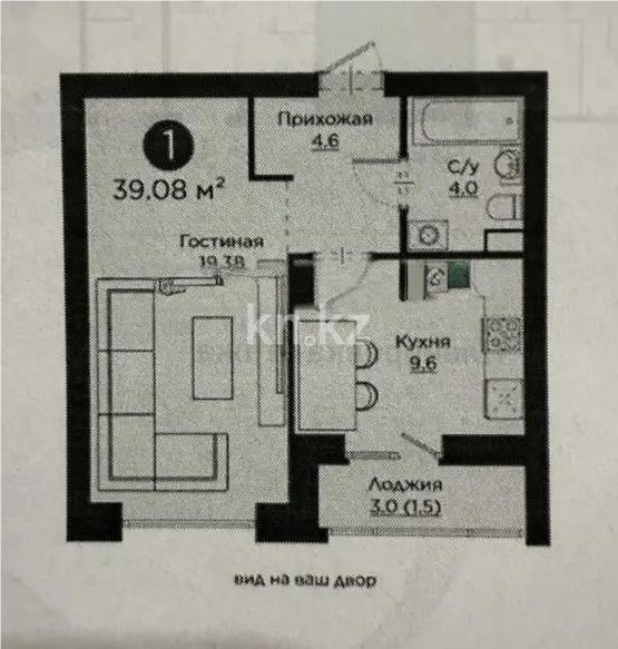 Продажа 1-комнатной квартиры, 39 м², ул. Айнакол, дом  64 в Астане