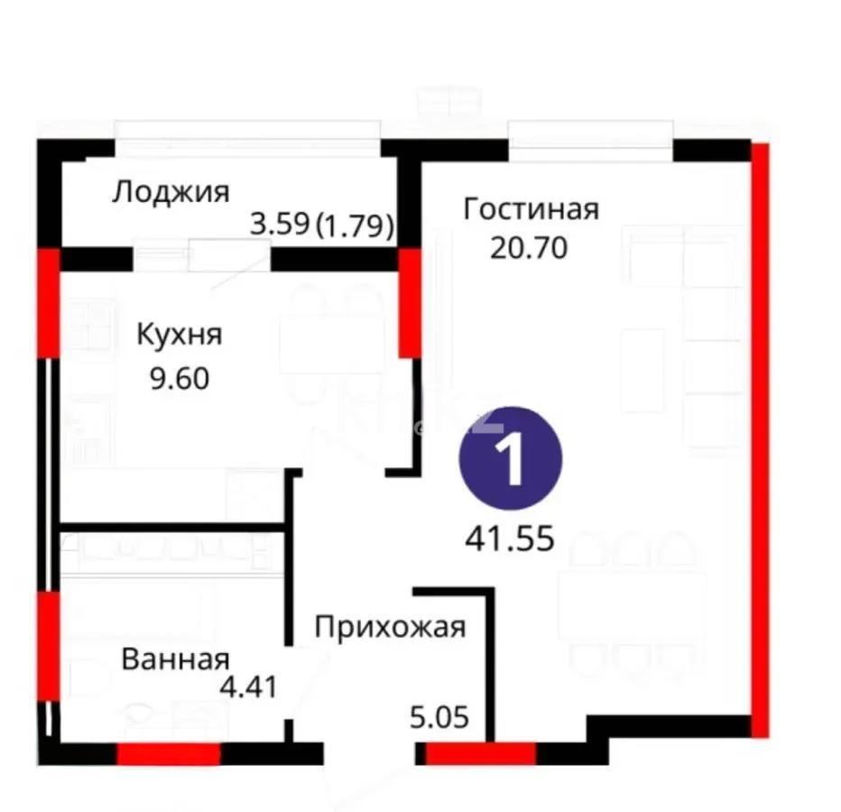 Продажа 1-комнатной квартиры, 42 м², ул. Е-429, дом  14 в Астане