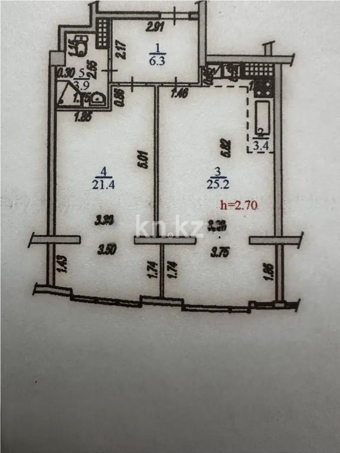 Продажа 2-комнатной квартиры, 60.2 м² в Алматы - фото 4