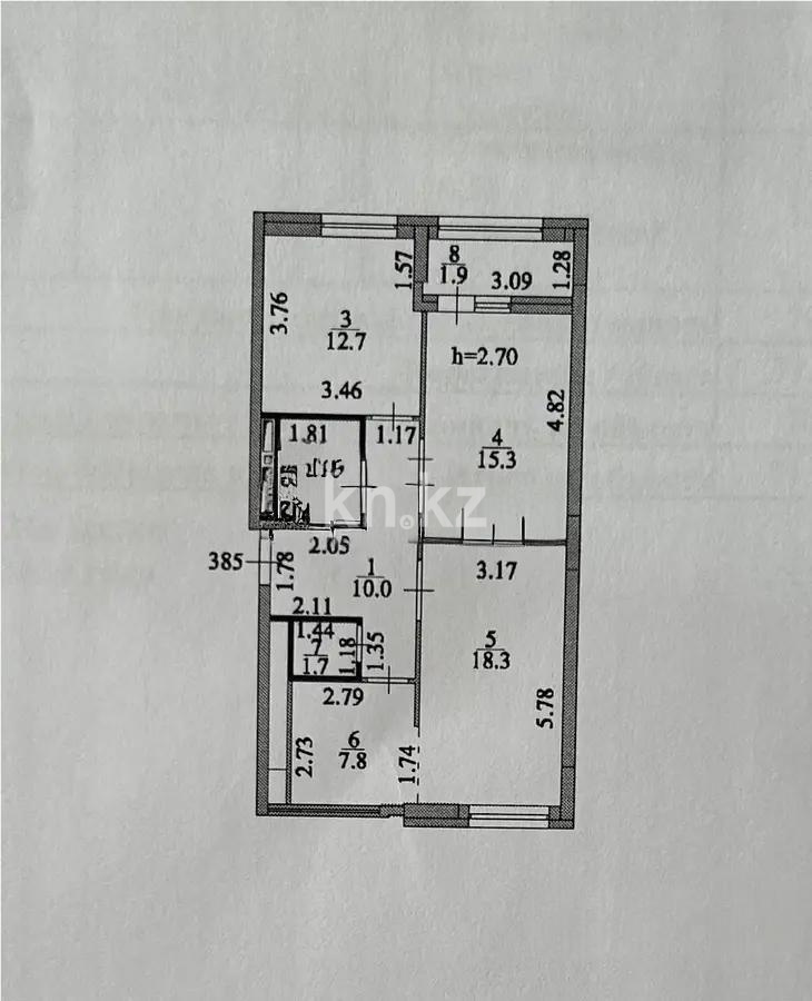Продажа 3-комнатной квартиры, 71.9 м², ул. Туркестан, дом  4/1 в Астане