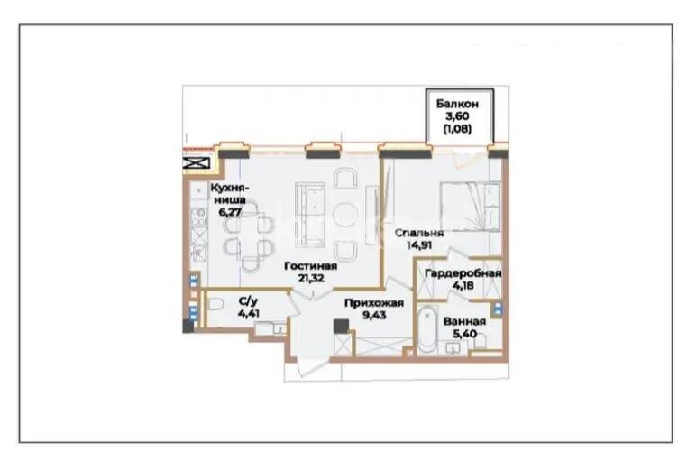 Продажа 2-комнатной квартиры, 67 м² в Алматы