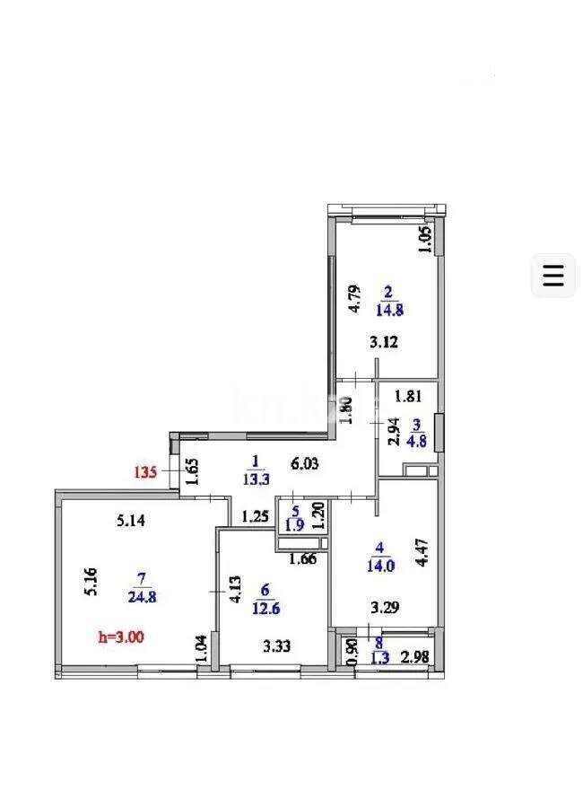 Продажа 3-комнатной квартиры, 87.5 м² в Астане - фото 4