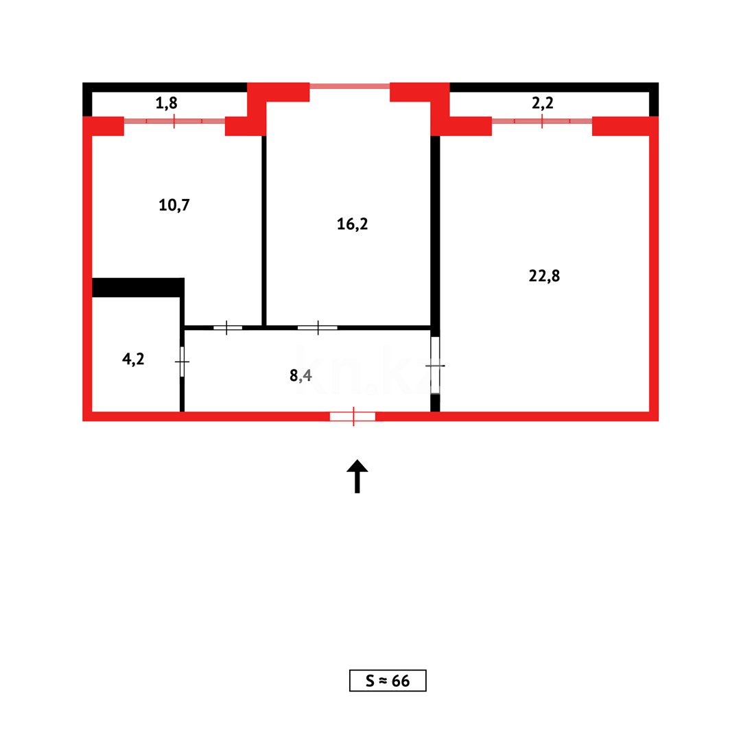 Продажа 2-комнатной квартиры, 65 м², ул. Сатыбалдина в Караганде - фото 18