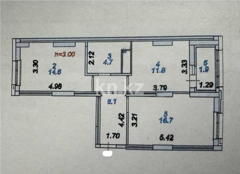 Продажа 2-комнатной квартиры, 58 м², ул. Шаймерденова, дом  4/1 в Астане - фото 5