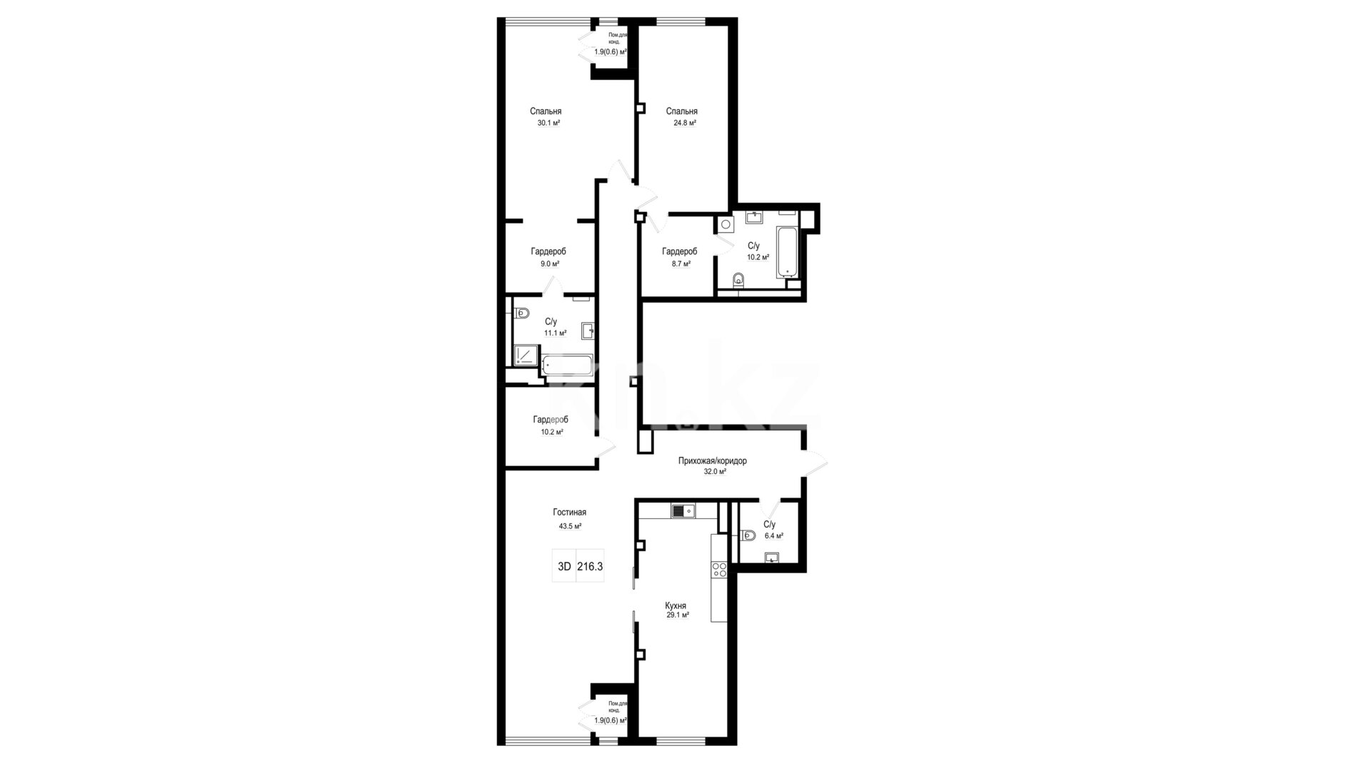 ЖК Silver Hills, 3-комнатная, цена 151 410 000 ₸, 700 000 ₸&nbsp;/&nbsp;м²