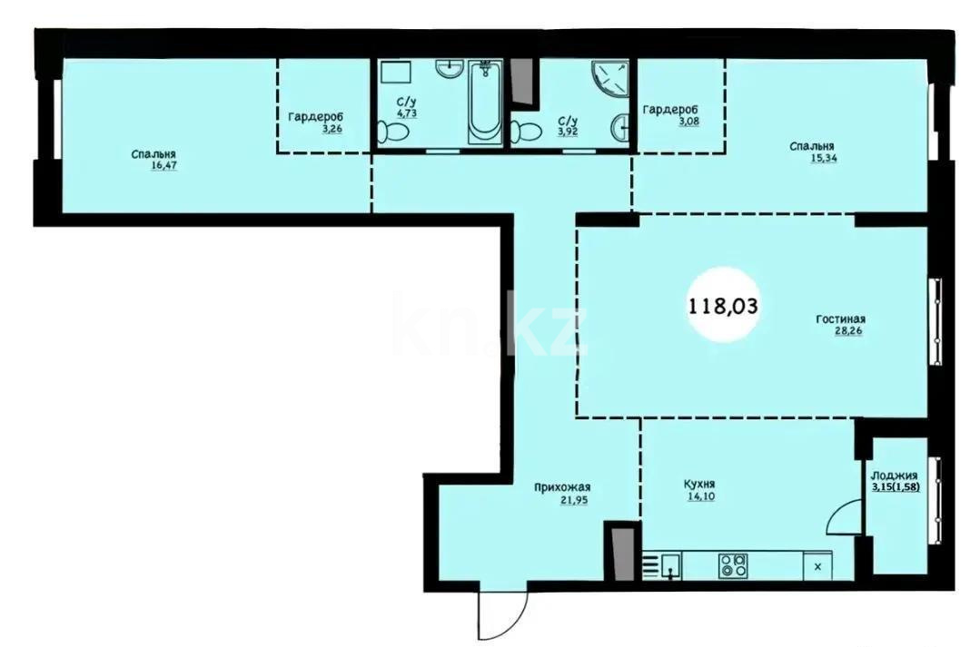 Продажа 3-комнатной квартиры, 121 м² в Караганде - фото 4