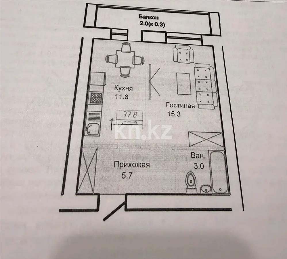 Продажа 1-комнатной квартиры, 38 м² в Астане