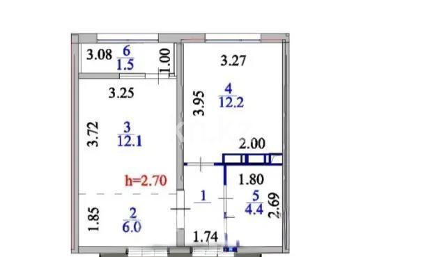 Продажа 2-комнатной квартиры, 41 м², ул. Анет баба, дом  6 в Астане
