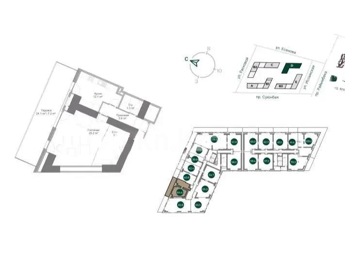 Продажа 2-комнатной квартиры, 60.8 м² в Алматы