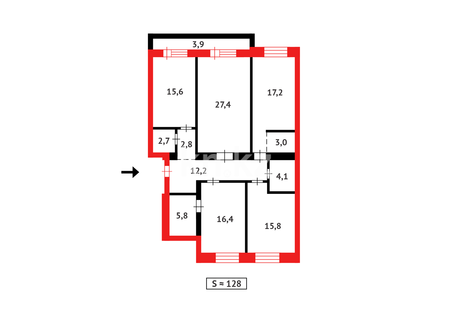 Продажа 4-комнатной квартиры, 128 м² в Астане - фото 17