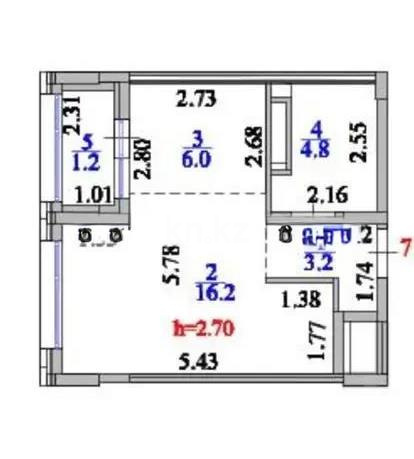 Продажа 1-комнатной квартиры, 31.4 м² в Астане