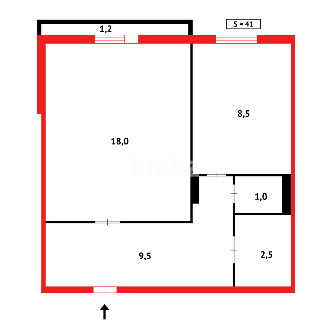 Продажа 1-комнатной квартиры, 41 м² в Караганде - фото 9