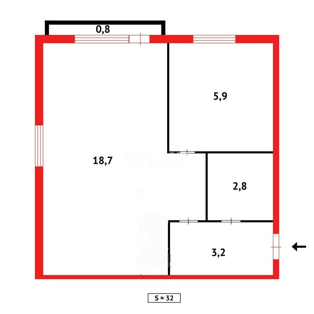 Продажа 1-комнатной квартиры, 32 м² в Темиртау - фото 10