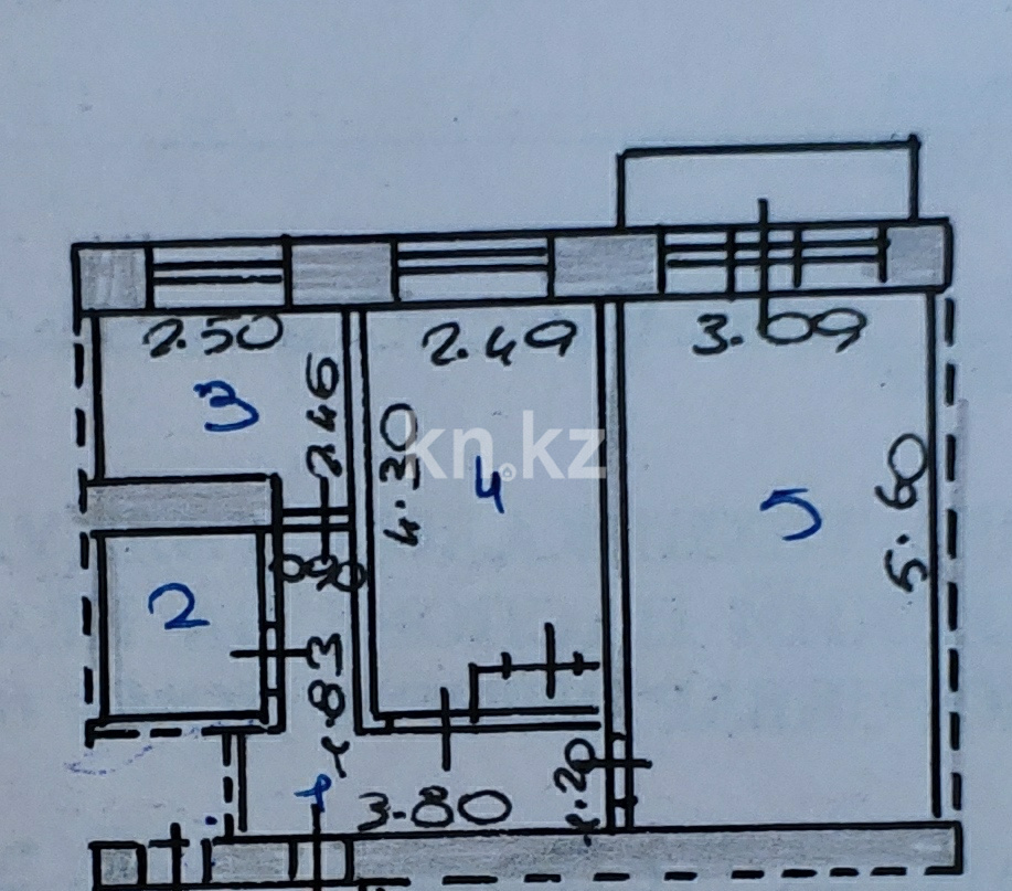 Продажа 2-комнатной квартиры, 42.6 м² в Караганде