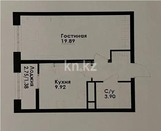 Продажа 1-комнатной квартиры, 39.15 м², ул. Толе би, дом  290/1 в Алматы
