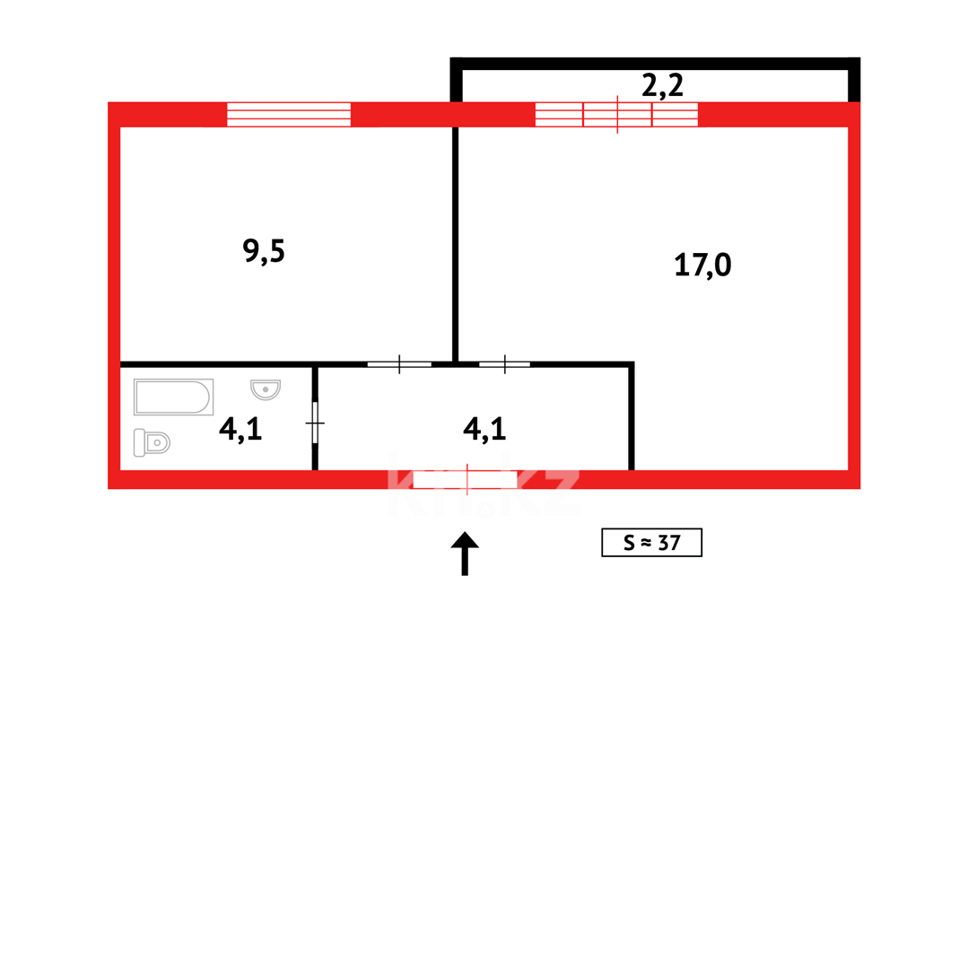 Продажа 1-комнатной квартиры, 40 м² в Караганде - фото 12