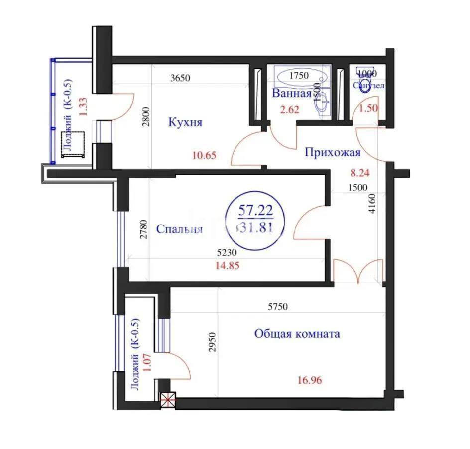Продажа 2-комнатной квартиры, 58 м² в Астане - фото 4