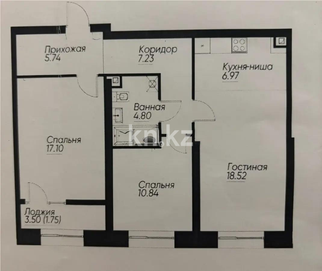 Продажа 3-комнатной квартиры, 72 м², ул. Навои, дом  30а/1 в Алматы