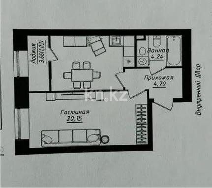 Продажа 1-комнатной квартиры, 44.07 м² в Астане - фото 3