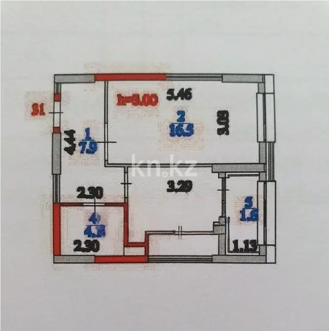 Продажа 1-комнатной квартиры, 39.9 м² в Астане