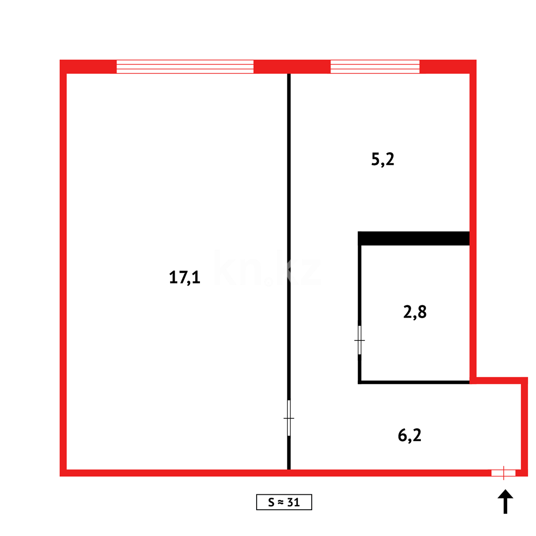 Продажа 1-комнатной квартиры, 31 м² в Темиртау - фото 7