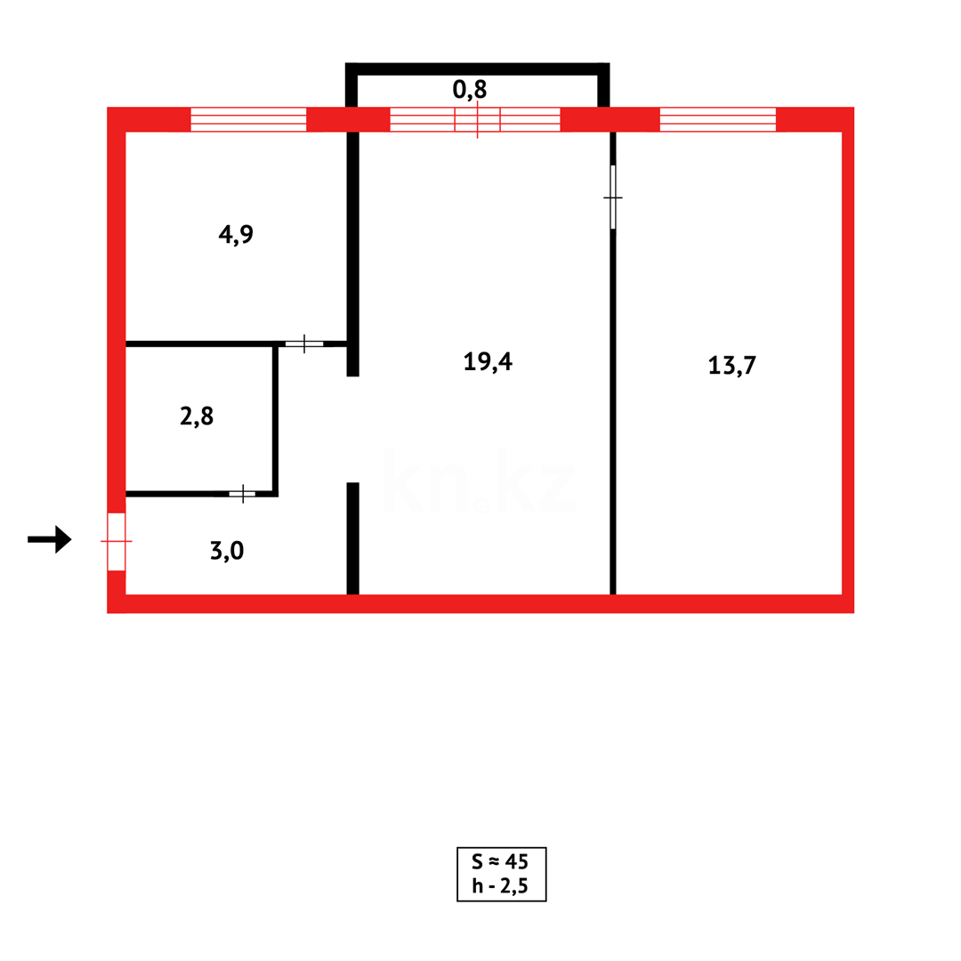 Продажа 2-комнатной квартиры, 42 м² в Сарани - фото 12