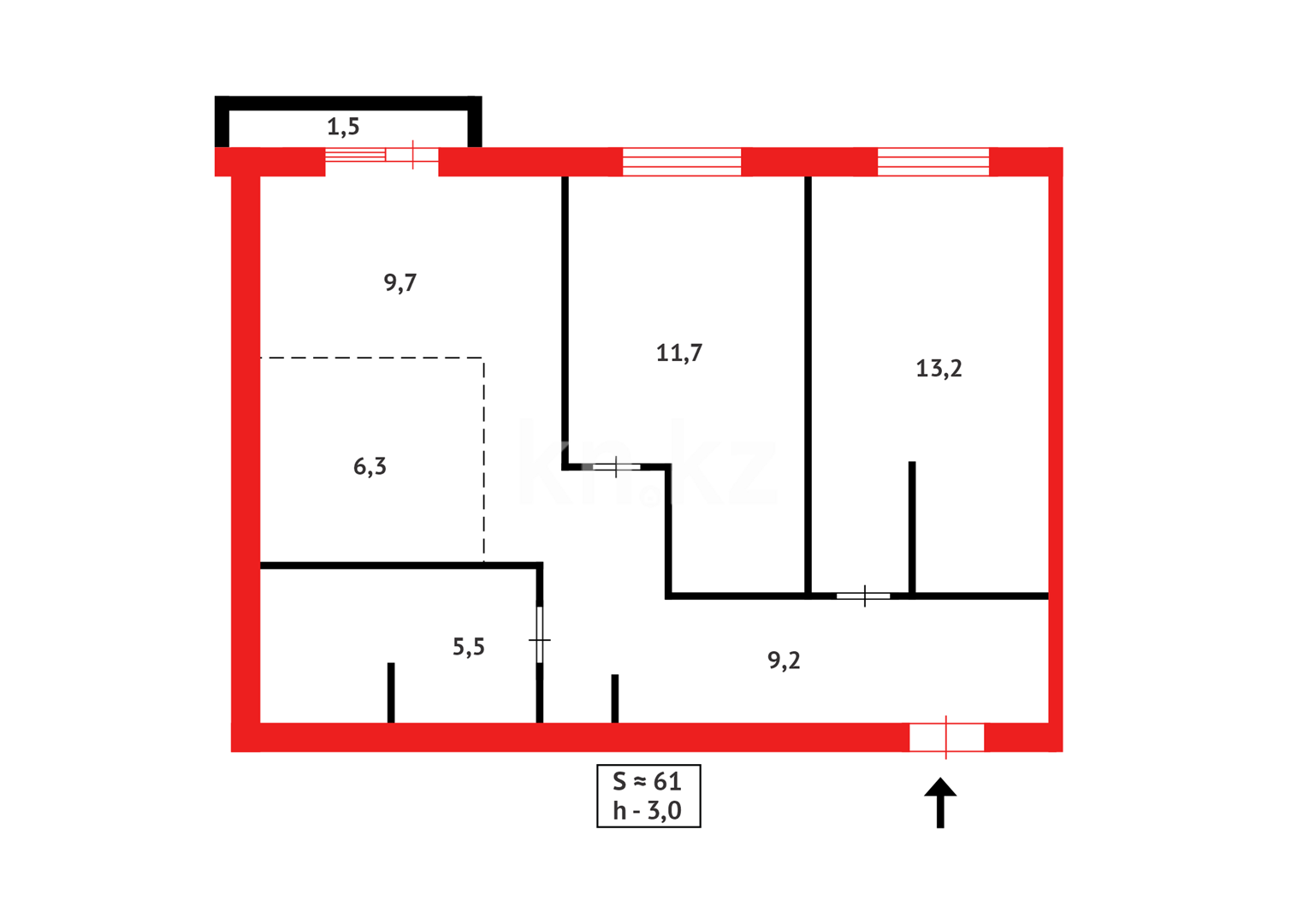Продажа 3-комнатной квартиры, 60 м² в Караганде - фото 18