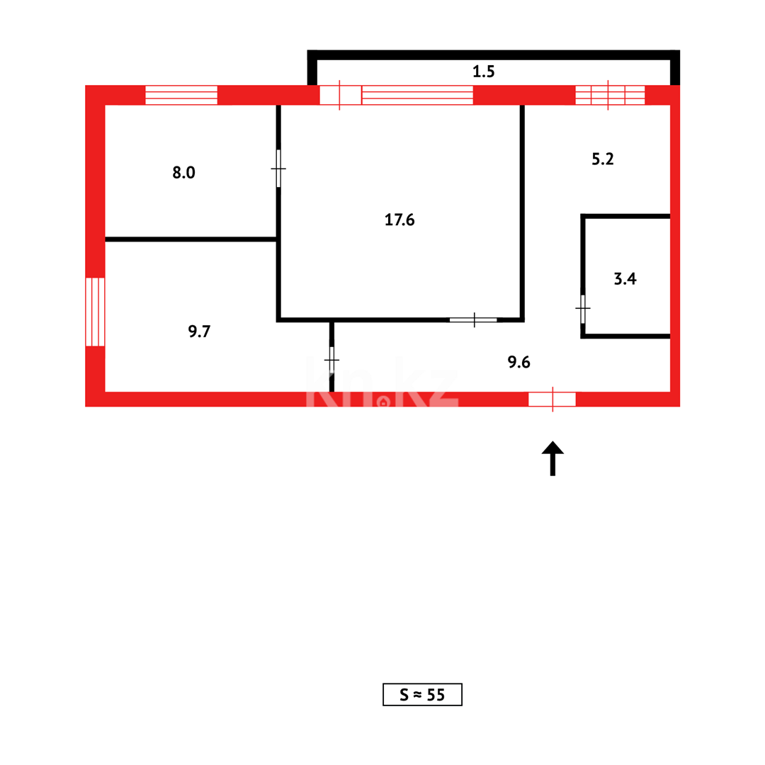 Продажа 3-комнатной квартиры, 55 м² в Темиртау - фото 15