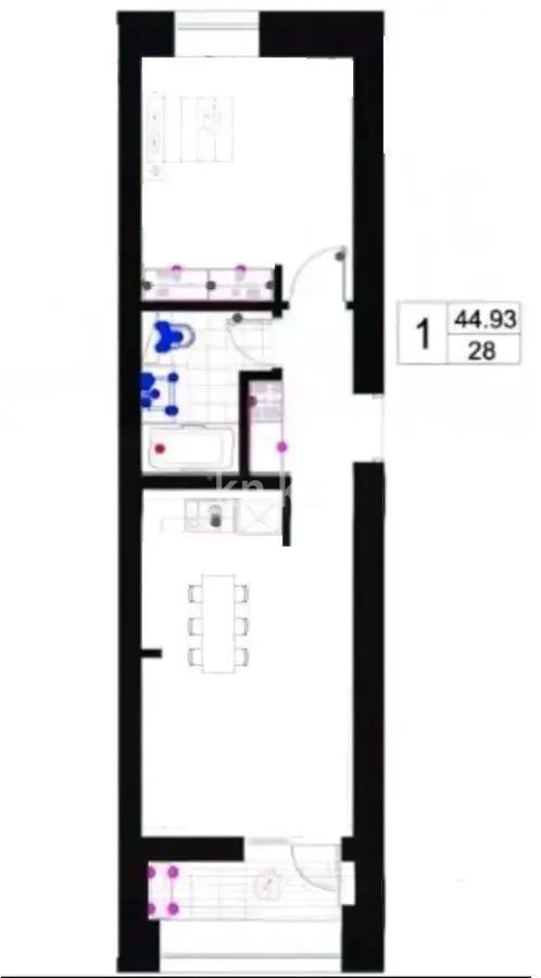 Продажа 1-комнатной квартиры, 45 м² в Астане - фото 2