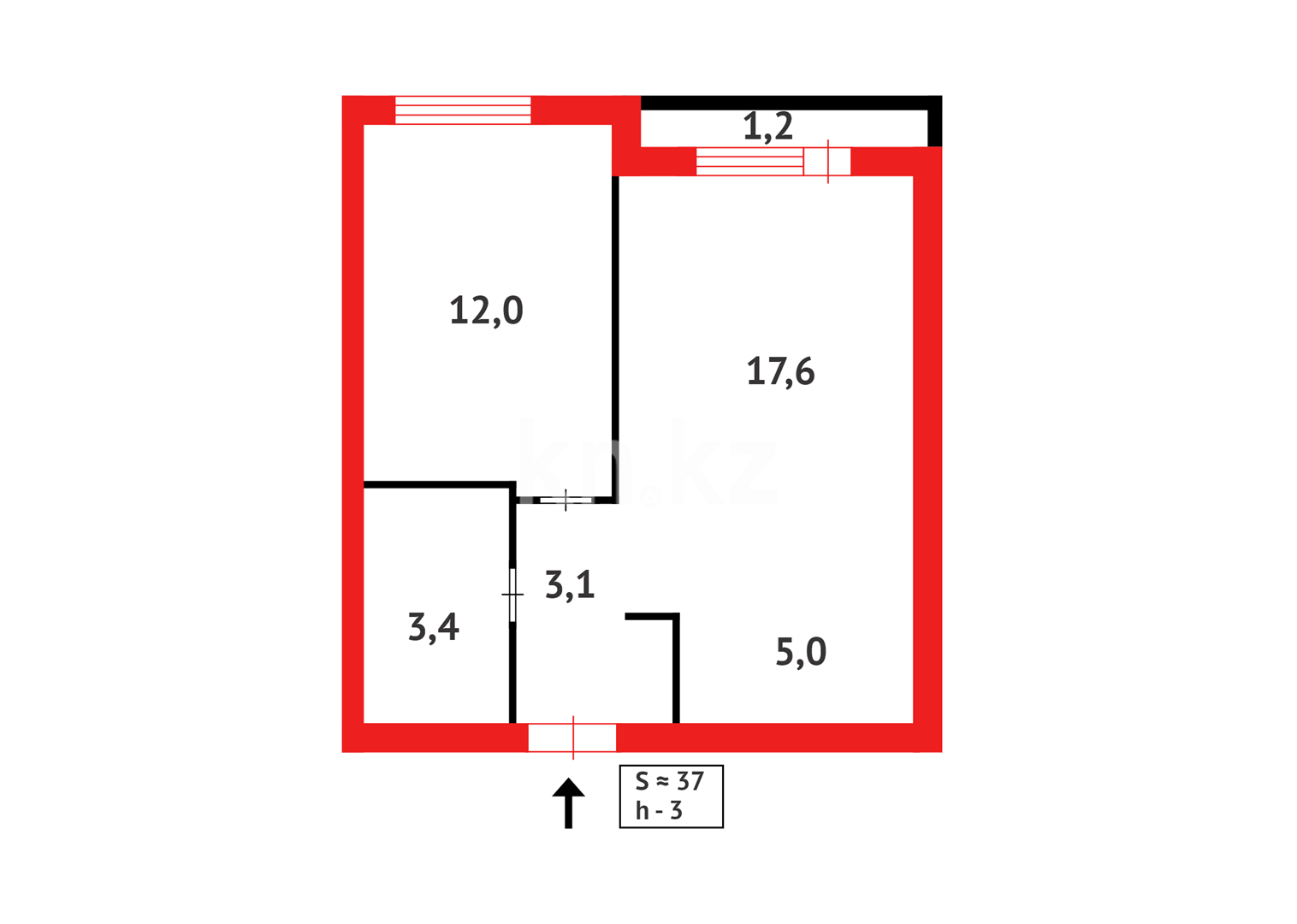 Продажа 2-комнатной квартиры, 37.44 м² в Астане - фото 4