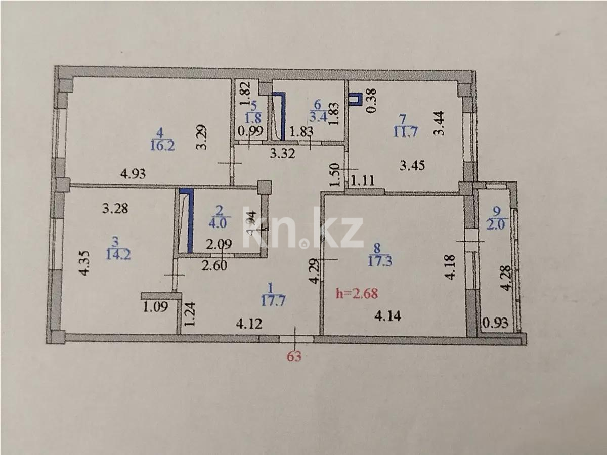 Продажа 3-комнатной квартиры, 88.3 м² в Астане - фото 8
