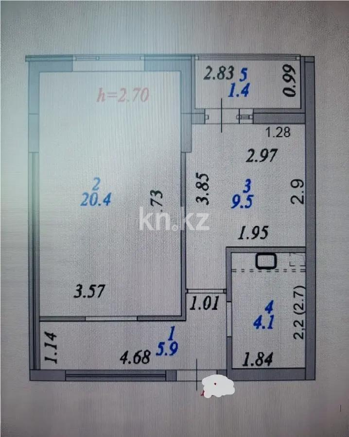 Продажа 1-комнатной квартиры, 41.3 м² в Астане - фото 4