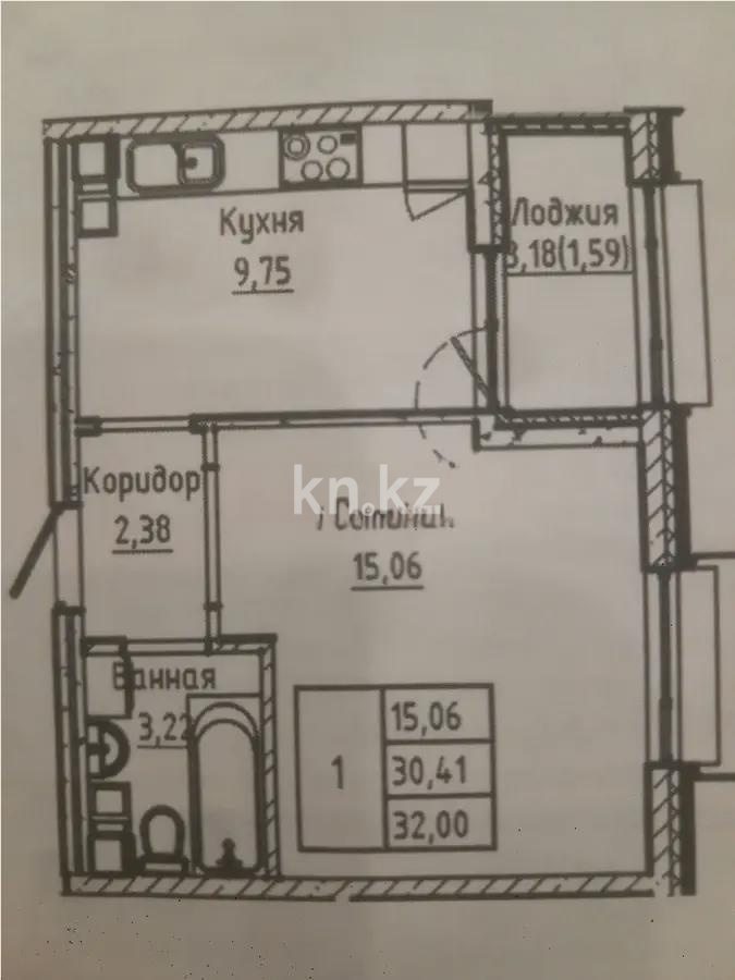 Продажа 1-комнатной квартиры, 32 м² в Астане