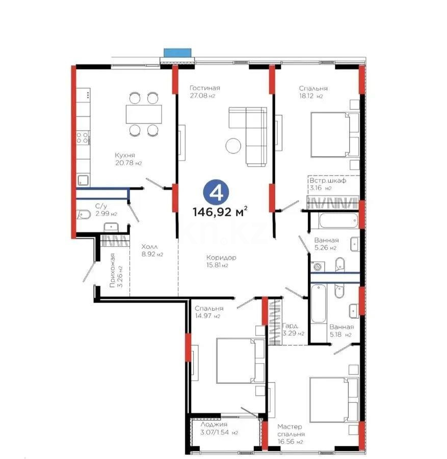Продажа 4-комнатной квартиры, 150 м² в Астане