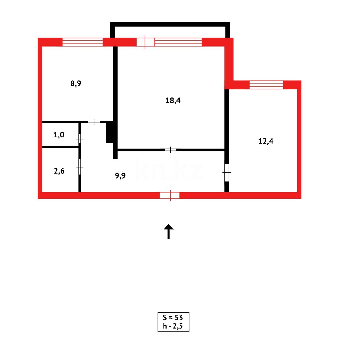 Продажа 2-комнатной квартиры, 54 м² в Караганде - фото 22