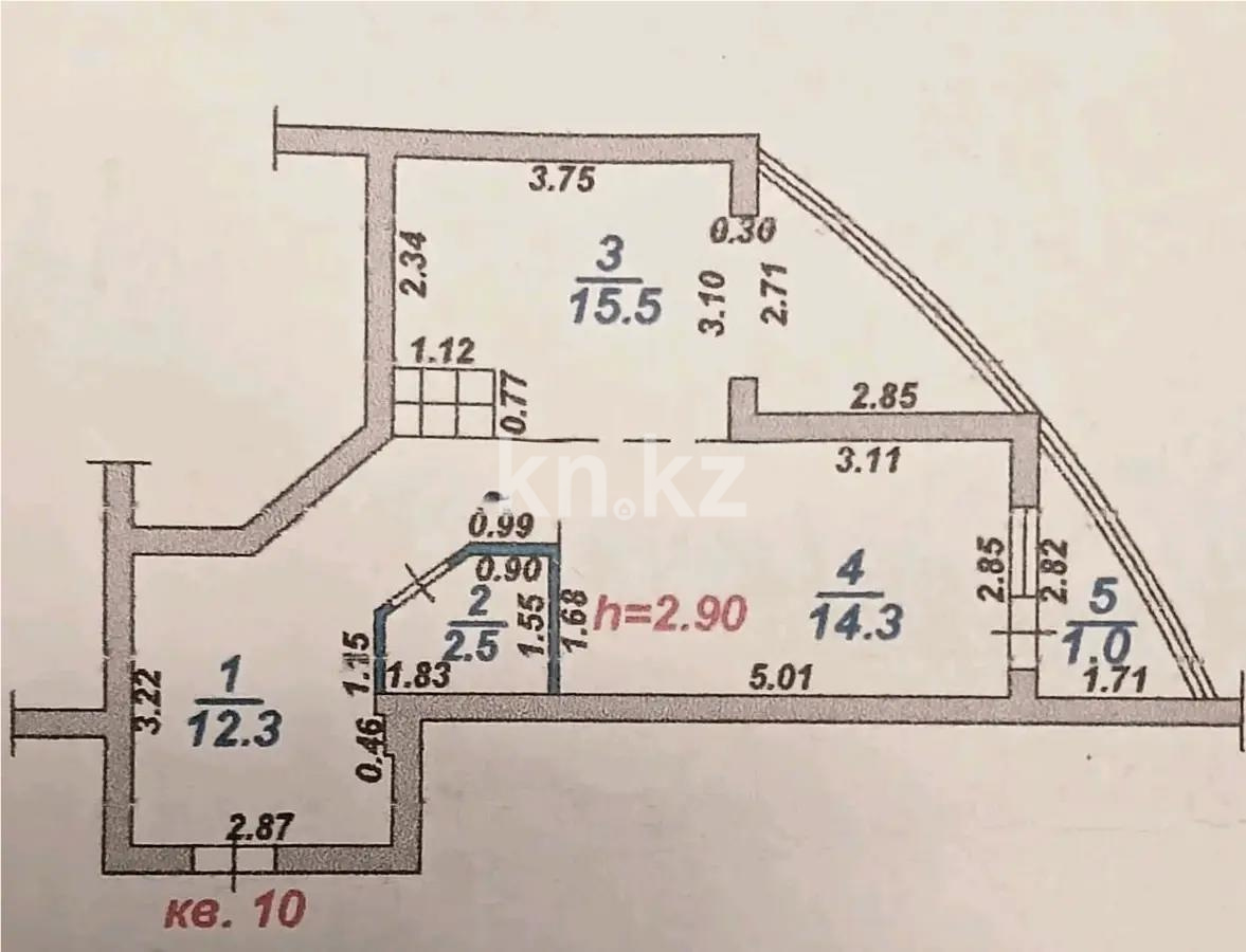 Продажа 1-комнатной квартиры, 45.6 м² в Алматы - фото 4