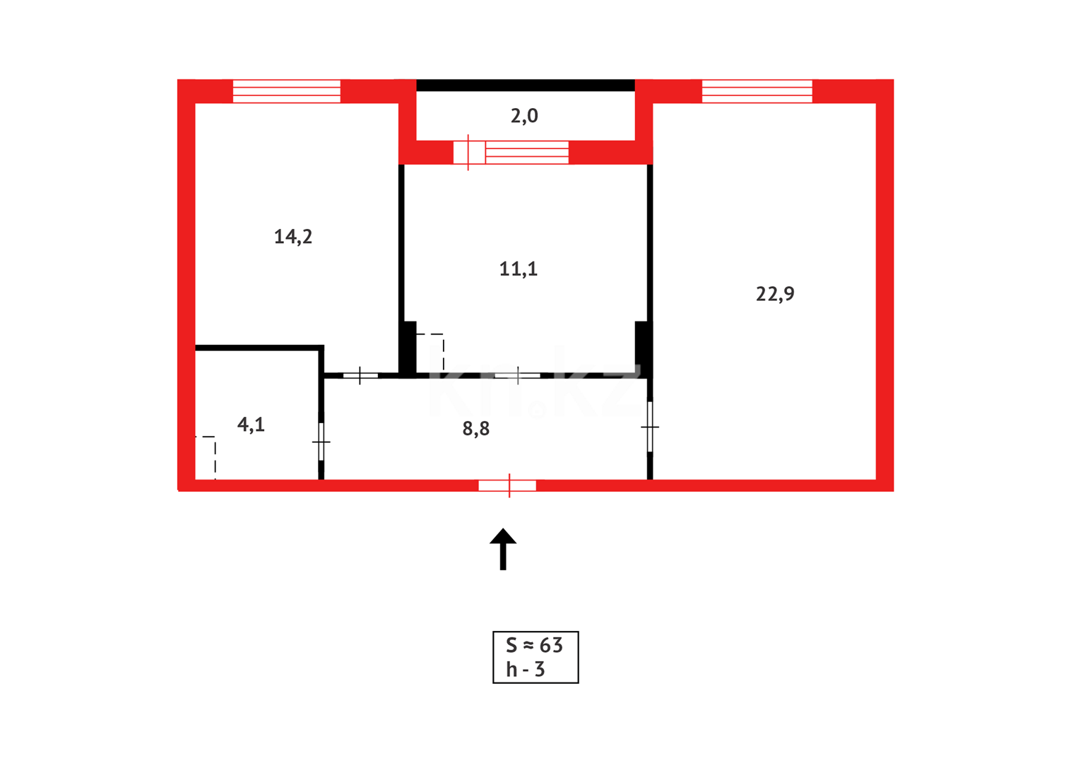 Продажа 2-комнатной квартиры, 63.1 м² в Астане - фото 12