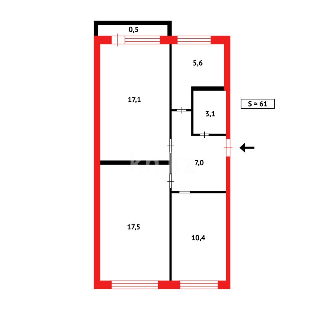 Продажа 3-комнатной квартиры, 62 м² в Караганде - фото 12