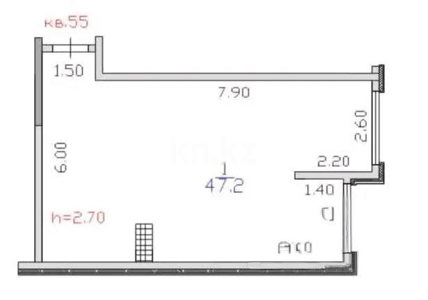 Продажа 2-комнатной квартиры, 47.2 м² в Алматы
