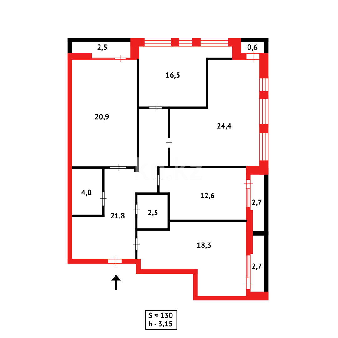 Продажа 4-комнатной квартиры, 129.5 м² в Астане - фото 6