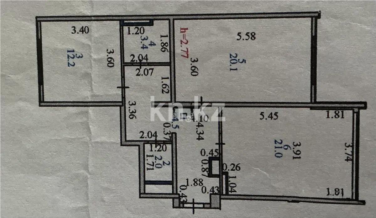 Продажа 2-комнатной квартиры, 73.4 м² в Астане