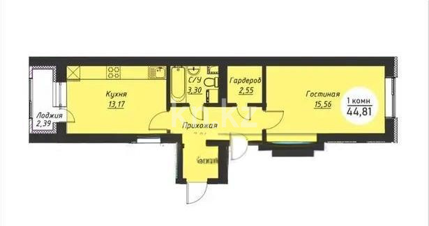 Продажа 2-комнатной квартиры, 44.9 м² в Астане - фото 3