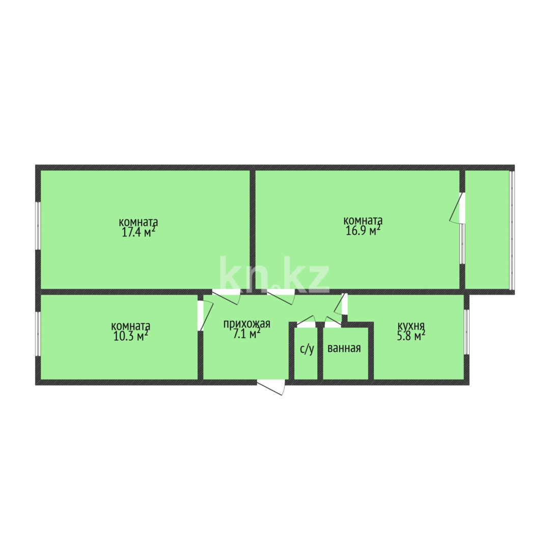 Продажа 3-комнатной квартиры, 61.8 м² в Костанае - фото 14