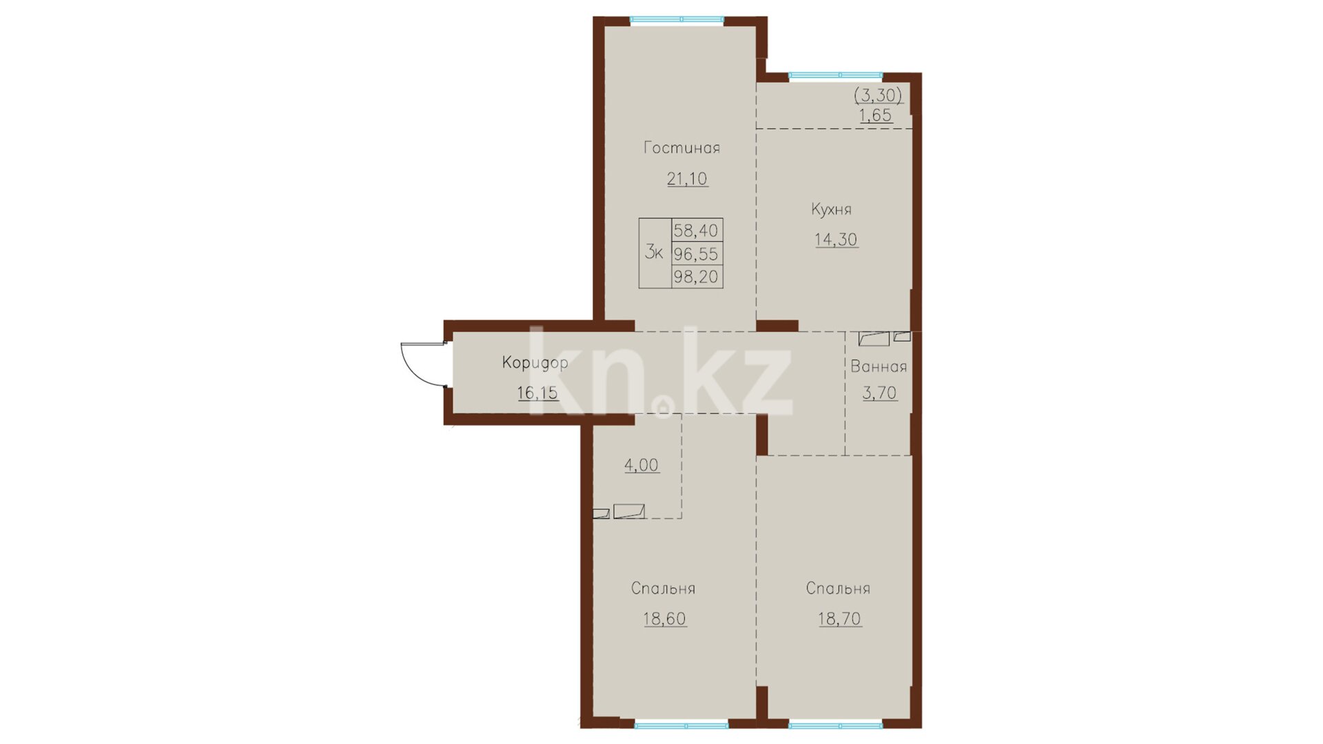 ЖК Beles City, 3-комнатная, цена 58 920 000 ₸, 600 000 ₸&nbsp;/&nbsp;м²