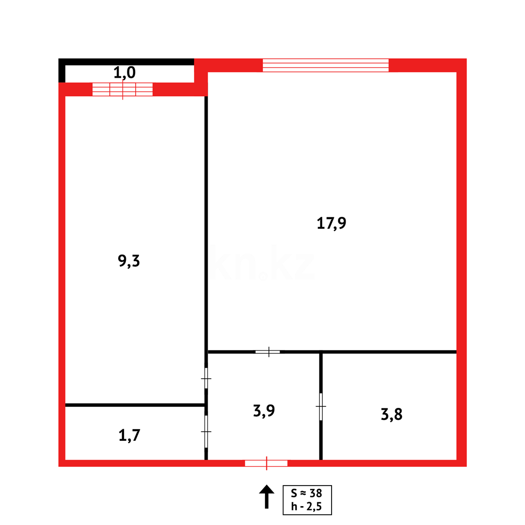 Продажа 1-комнатной квартиры, 37 м², ул. Затаевича (ранее Зональная) в Караганде - фото 9