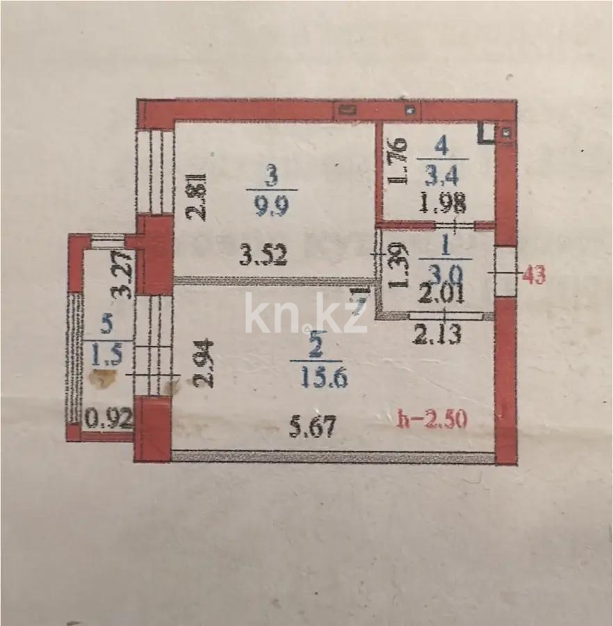 Продажа 1-комнатной квартиры, 33.4 м², ул. Айтматова, дом  41а в Астане - фото 3